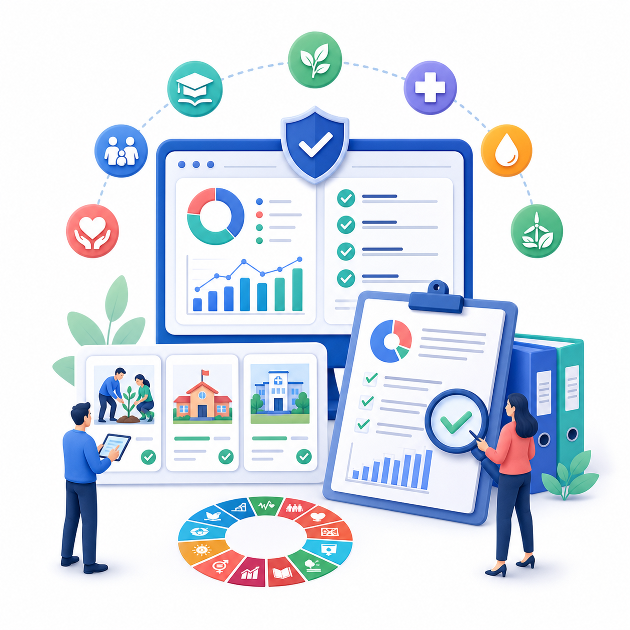 CSR impact analytics and audit readiness illustration